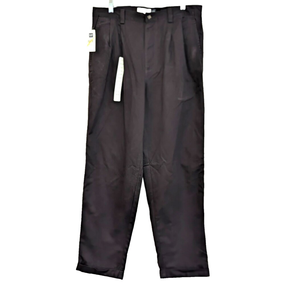 Vintage Gap Men's Pants 34x31 Easy Fit Pleated Cuffed Chino 90s Brown Twill NWT